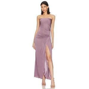 Bec + Bridge Womens Strapless Ruched Stretch Jersey Petra Maxi Dress Mauve Sz 6